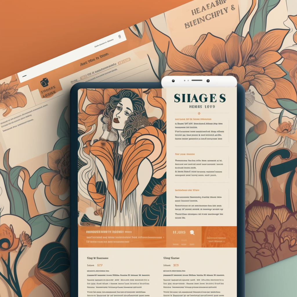 Imagem art nouveau de um site de clínica médica com maior visibilidade e atraindo mais pacientes devido a estratégias de SEO bem-sucedidas.